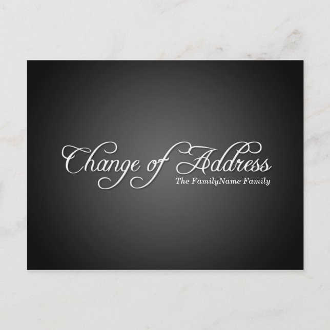 Faire-part Carte postale moderne Black Change d'adresse (Devant)