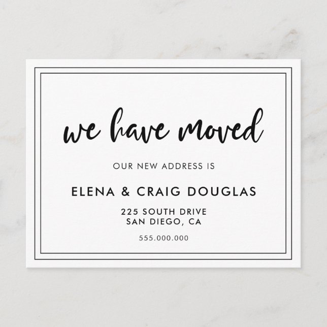 Faire-part Carte postale moderne chic en mouvement (Devant)