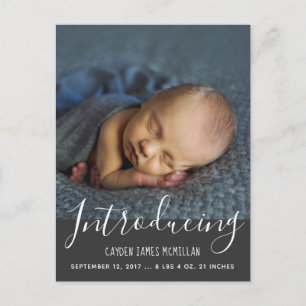 Faire-part Carte postale moderne d'annonce de naissance