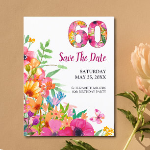 Faire-part carte postale moderne florale pour annoncer une fê