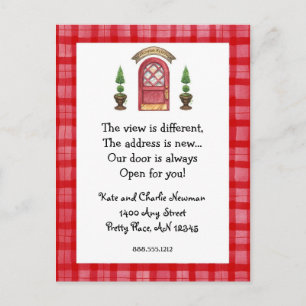 Faire-part Carte postale nouvelle adresse de la porte rouge