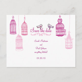 Faire-part Carte postale "Oiseaux de jardin" pour annoncer la