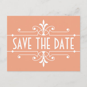 Faire-part Carte postale Orange Fancy Ornamental Save the Dat