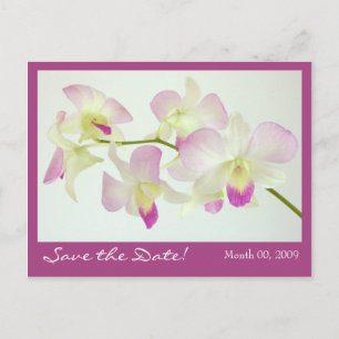 Faire-part Carte postale Orchidées, Sauvegardez la date !
