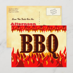 Faire-part Carte postale personnalisée de BBQ Western Flames 