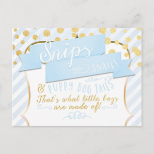 Faire-part Carte postale photo d'annonce pour garçons Snips &