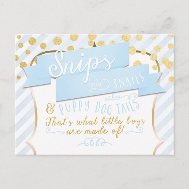 Faire-part Carte postale photo d'annonce pour garçons Snips & (Devant)