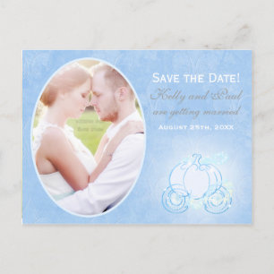 Faire-part Carte postale photo du mariage en carrosse de Cend