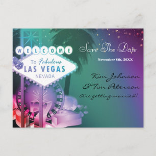 Faire-part Carte postale pour réserver la date de mariage au