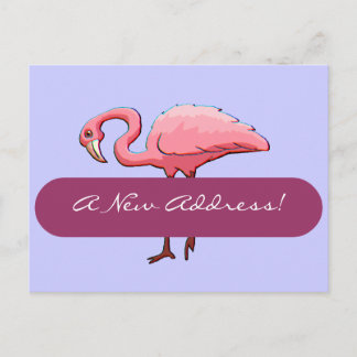 Faire-part Carte Postale Retro Flamant rose rose Nouvelle adr