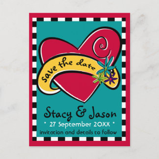 Faire-part Carte postale Rockin' Tattoo "Save the Date"