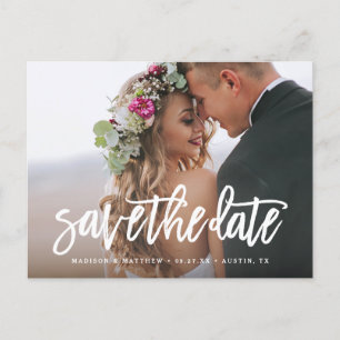 Faire-part Carte postale "Save the Date" avec finition brossé
