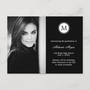 Faire-part Carte postale simple Monogramme MODIFIABLE COULEUR