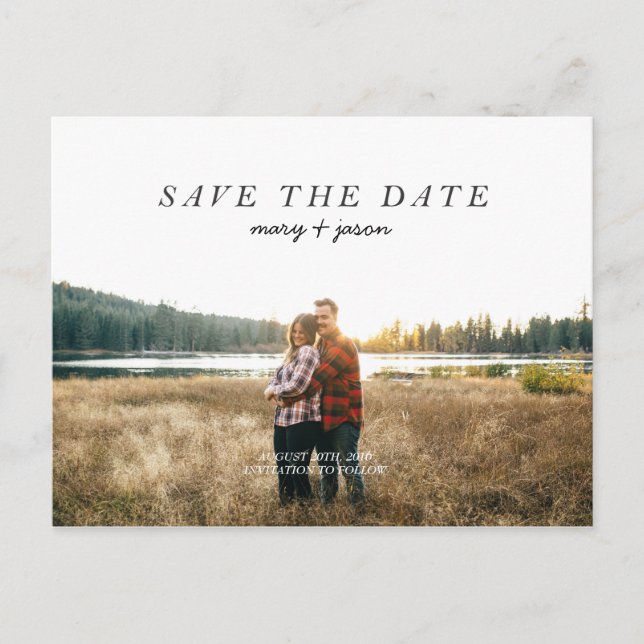 Faire-part Carte postale simple pour annoncer la date (Devant)