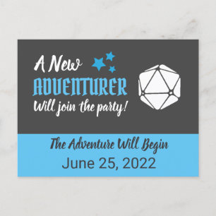 Faire-part Carte postale Tabletop RPG Blue Pregancy Faire-par