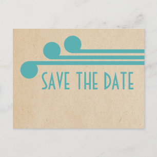 Faire-part Carte postale Teal Deco Chic pour annoncer votre m