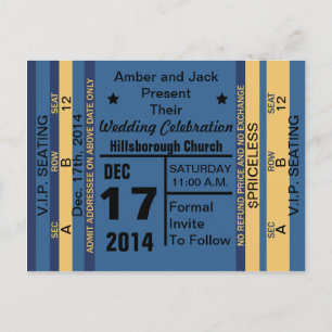 Faire-part Carte postale Ticket To Fun Save The Date