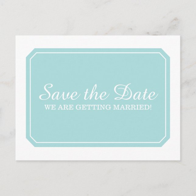 Faire-part Carte postale Turquoise Simply Elegant pour annonc (Devant)