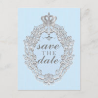 Carte postale vintage de conte de fées bleu royal 
