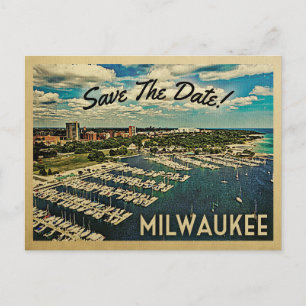 Faire-part Carte postale vintage de Milwaukee Save The Date d