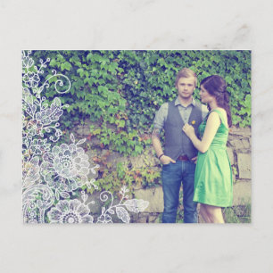 Faire-part Carte Postale Vintage Lace Photo Save the Date