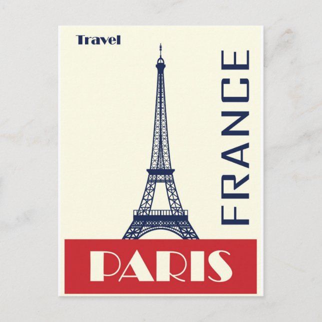 Faire-part Carte postale vintage Paris (Devant)