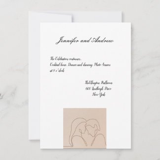 Faire-part Carton d'invitation de mariage minimaliste