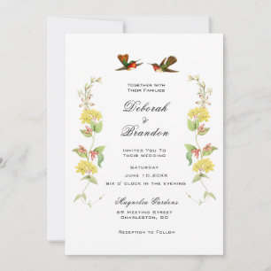 Faire-part Carton d'invitation de mariage oiseaux de l'amour 