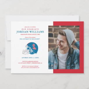 Faire-part Casque de football Ole Miss   Bleu clair