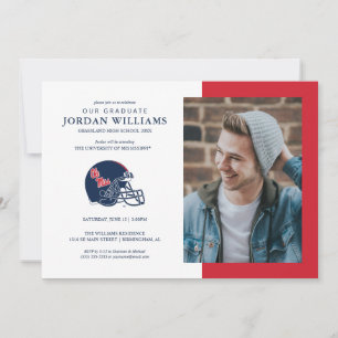 Faire-part Casque de football Ole Miss   Bleu foncé