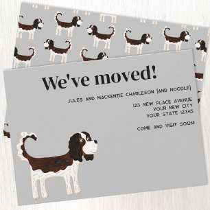 Faire-part Cavalier King Charles Spaniel Dog Moving New Home