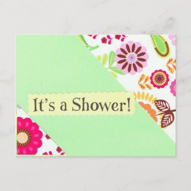 Faire-part C'est une carte postale de douche (Devant)