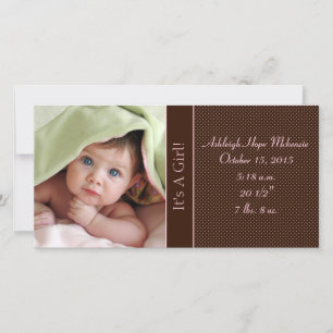 Faire-part C'est une fille-Carte photo Statistiques Profond B