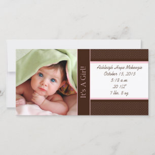 Faire-part C'est une fille-Carte photo Statistiques Profond B