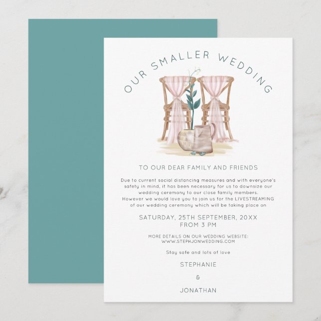 Faire-part Chaises de mariage plus petites Bohème (Devant / Derrière)