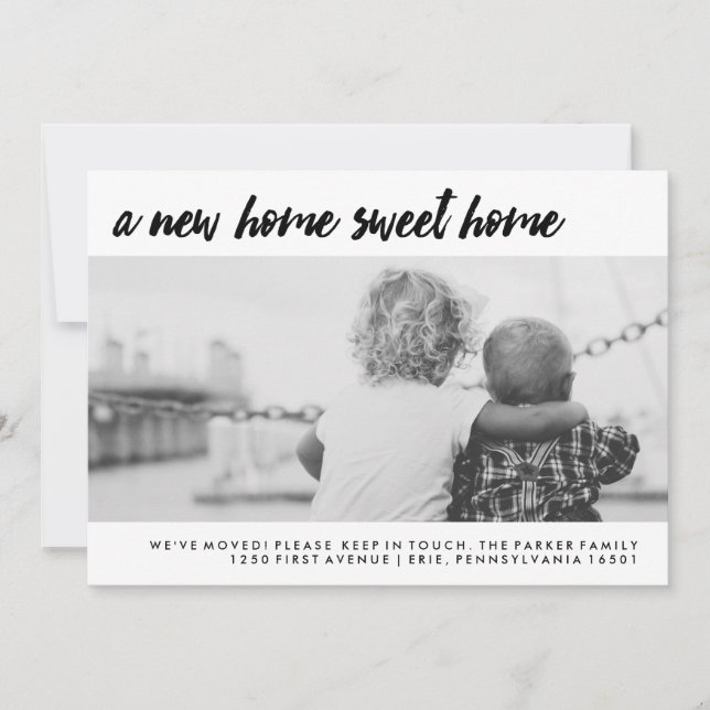 Faire-part Changement d'adresse | Photo de famille moderne (Devant)