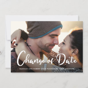 Faire-part Changement de date de mariage moderne report de la