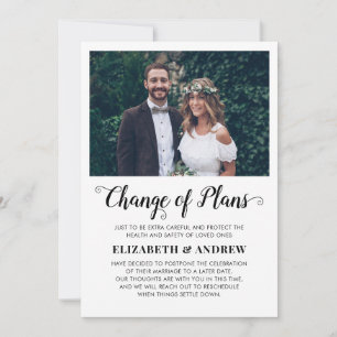 Faire-part Changement de plan Date Photo Mariage Report