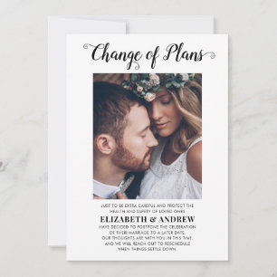 Faire-part Changement de plan Date Photo Mariage Report