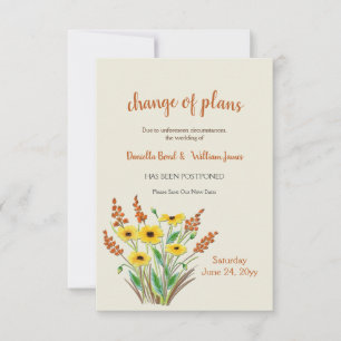 Faire-part Changement de plan des fleurs d'aquarel