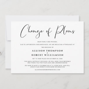 Faire-part Changement de plan pour les petits Mariages de tai