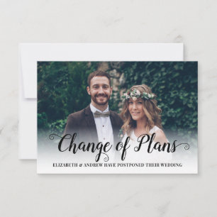 Faire-part Changement de plan Reporté Mariage Photo moderne
