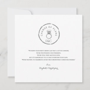Faire-part Changement De Plan Reporté Monogramme Moderne