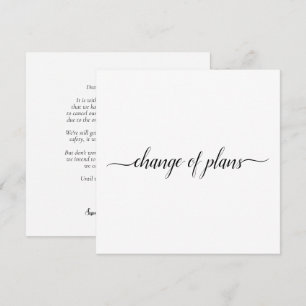 Faire-part Changement de plans mariage annulé ou reporté