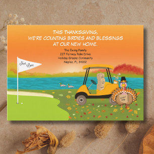 Faire-part Chariot de golf de Thanksgiving avec boîtes mobile