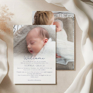 Faire-part Charme de campagne vintage Bienvenue bébé Photo