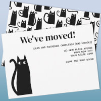 Chat noir Déménager Nouvelle maison