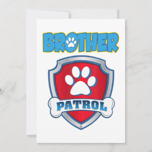 Faire-part Chemise de Patrouille Frère - Chien Maman Papa Drô