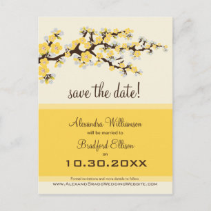 Faire-part Cherry Blossom Enregistrer la date Carte postale (