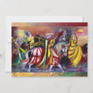 Faire-part CHEVAUX, MUSIQUE DANS LA NUIT, étincelles jaunes